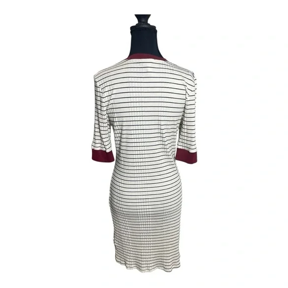 Joie Tralena Striped Rib Knit Body Con Crew Neck Dress Size Medium - Picture 4 of 7